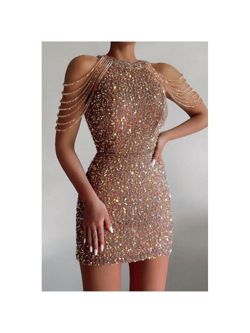 Sequin short dress dress spring and summer women's...