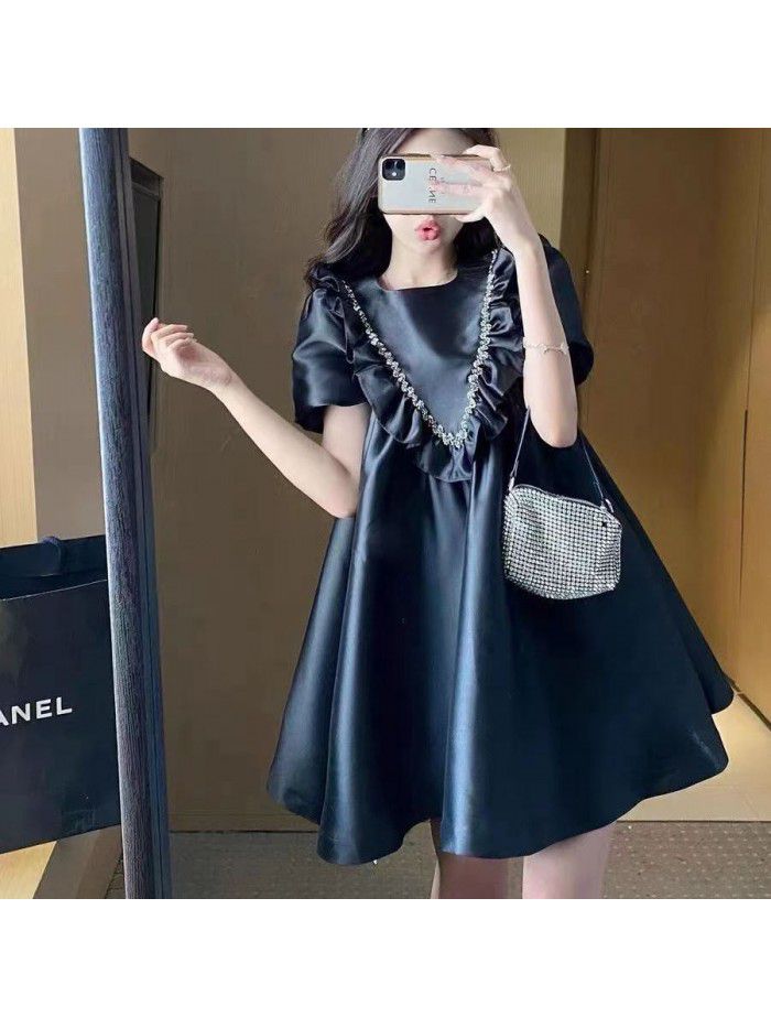 Fashionable French Loose Fit Dress with Versatile Temperament, Fat Sister Dress, Female Student Large