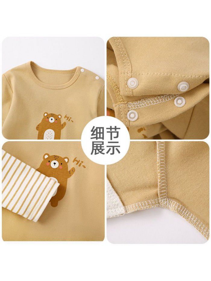 Spring and Autumn Children's Long Sleeve T-shirt All Cotton Baby Top Baby Clothing Bottom Shirt Baby Clothing Children's Clothing 