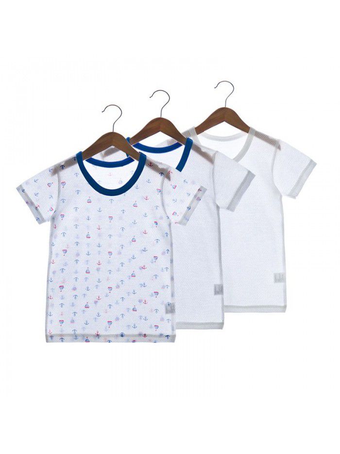 Breathable Mesh Cotton Series T-shirt Boys' and Girls' Short Sleeve T-shirt 