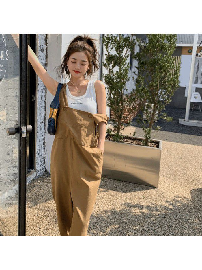 Loose Straight Strap Pants Temperament Age Reducing jumpsuit 