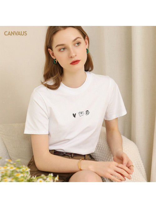 Summer new print short-sleeved t-shirt women's thi...