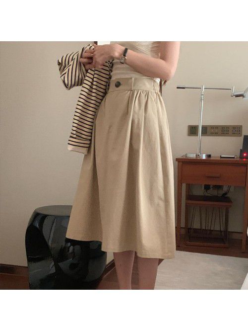 Spring New Korean Version Half Elastic Waist Umbre...