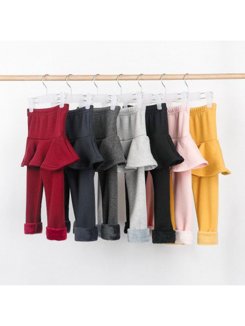 Fake two-piece leggings girls' skirt pants wear pl...