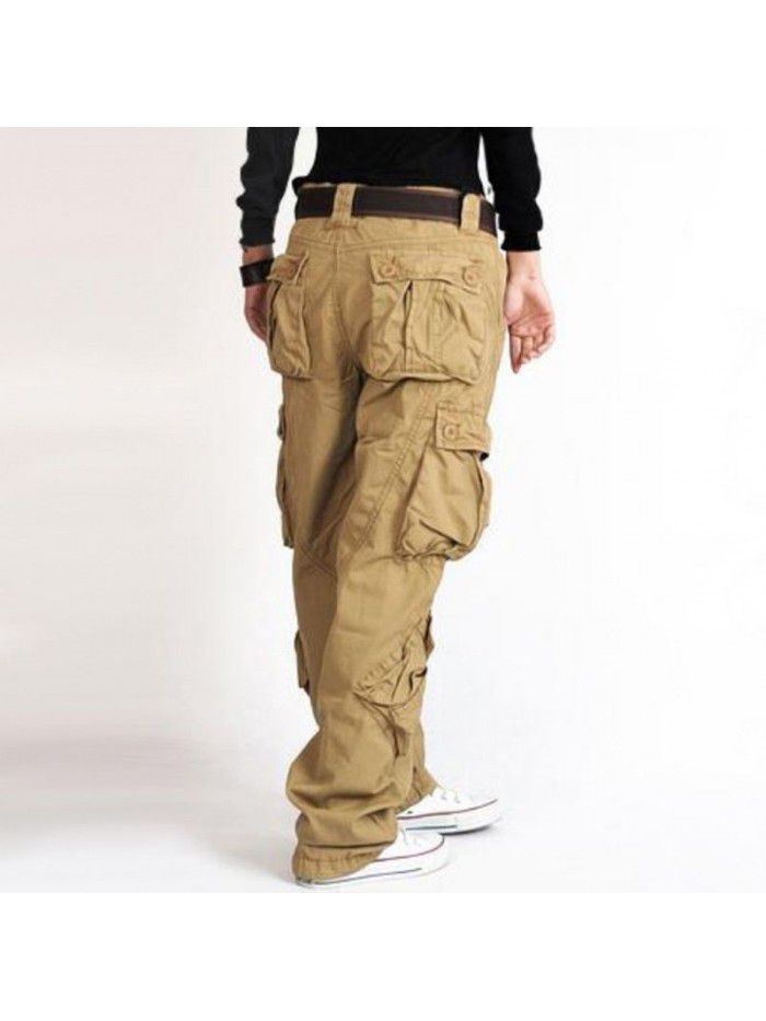 Women's Multi Pocket Sports Pants Loose Tactical Pants Large Casual Pants 