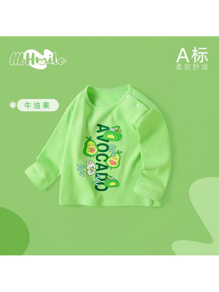 Spring and Autumn Children's Long Sleeve T-shirt All Cotton Baby Top Baby Clothing Bottom Shirt Baby Clothing Children's Clothing 