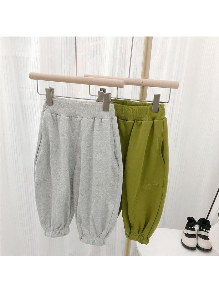 Girls' trousers Spring and autumn outerwear new style fashionable girls' children's clothes Spring and autumn simple casual pants 