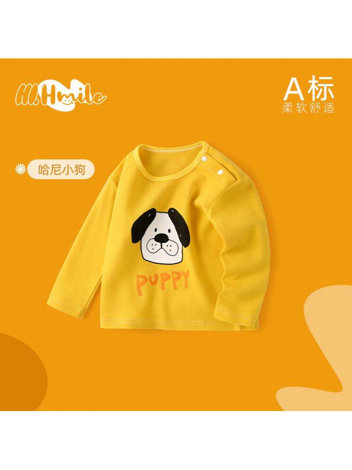 Spring and Autumn Children's Long Sleeve T-shirt All Cotton Baby Top Baby Clothing Bottom Shirt Baby Clothing Children's Clothing 