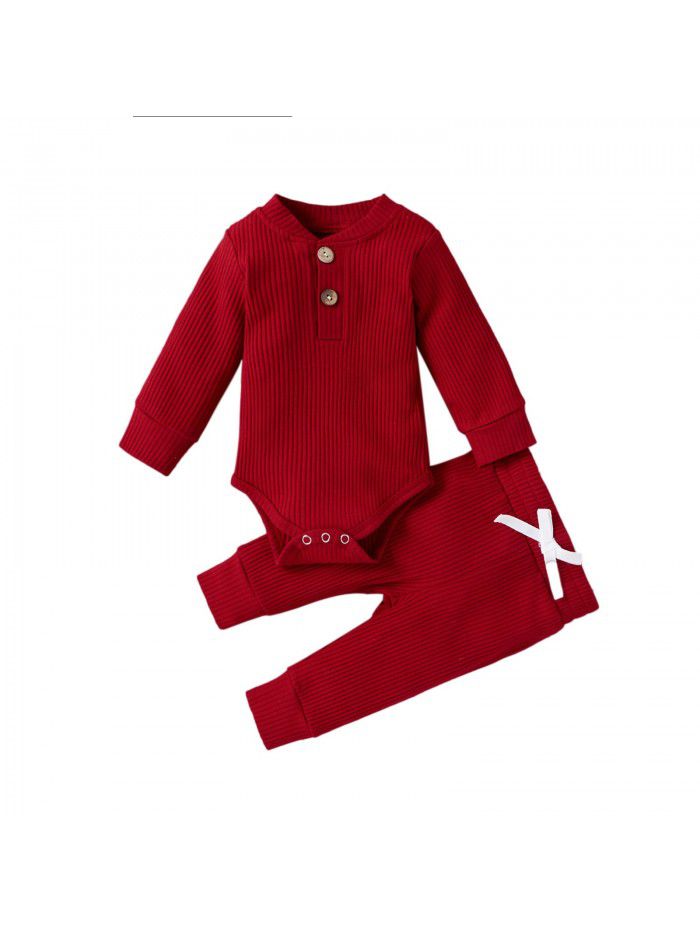 Children's autumn and winter children's clothing, boys and girls' long sleeved jumpsuit, pants bottoming suit 