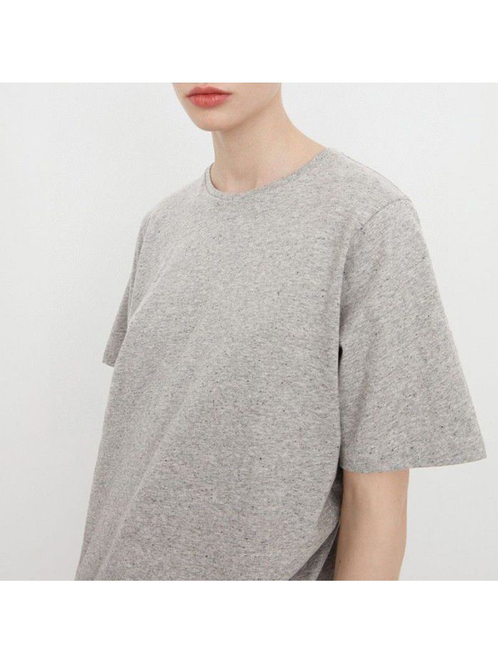 Spring/Summer Loose Solid T-shirt Round Neck Casual Fashion Silhouette Short Sleeve T-shirt Top Female 