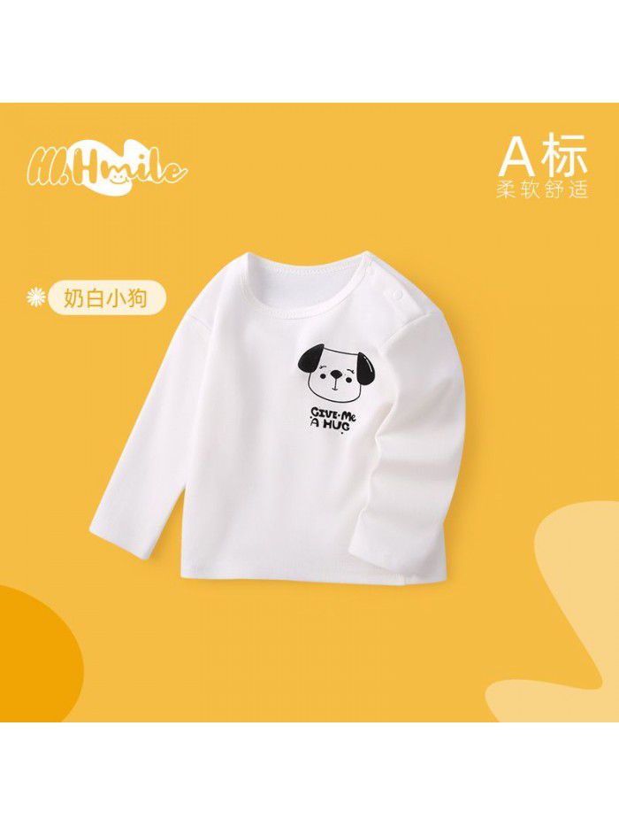 Spring and Autumn Children's Long Sleeve T-shirt All Cotton Baby Top Baby Clothing Bottom Shirt Baby Clothing Children's Clothing 