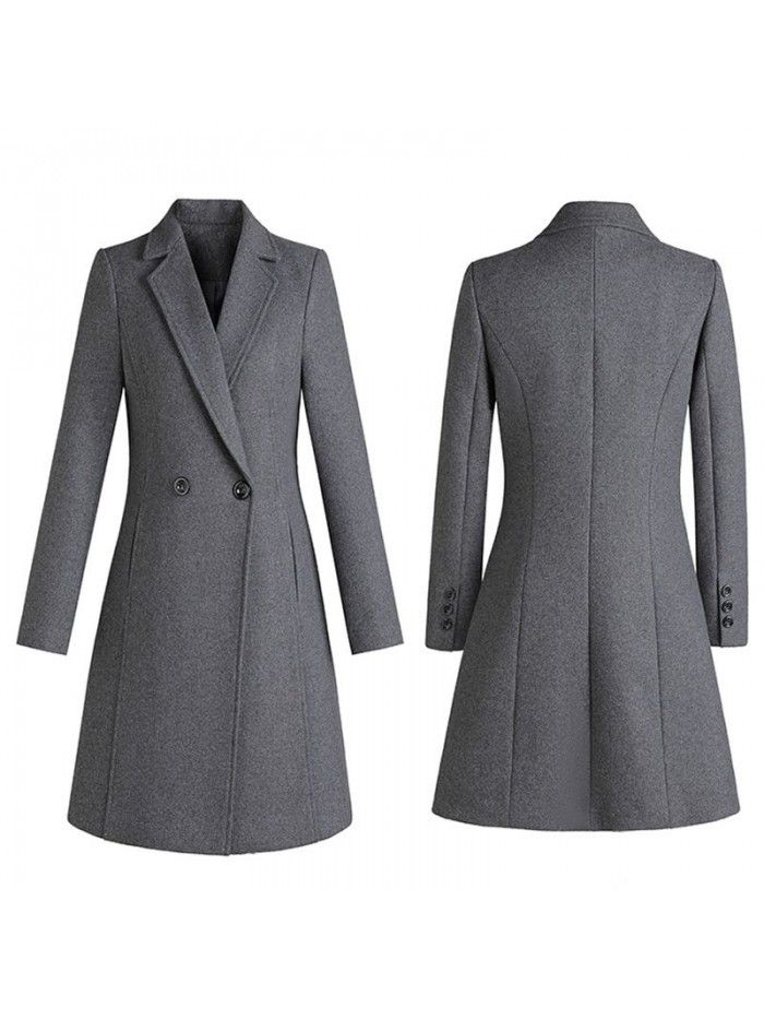 High end woolen coat, women's mid length winter thick cotton jacket, suit jacket