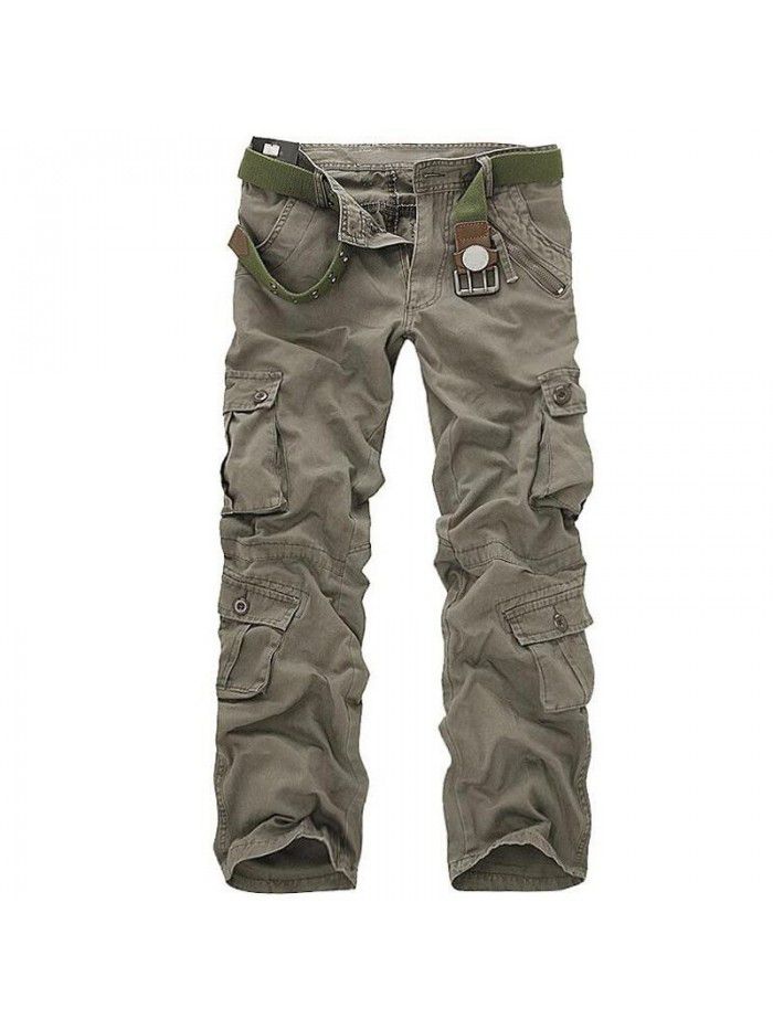 Women's Multi Pocket Sports Pants Loose Tactical Pants Large Casual Pants 