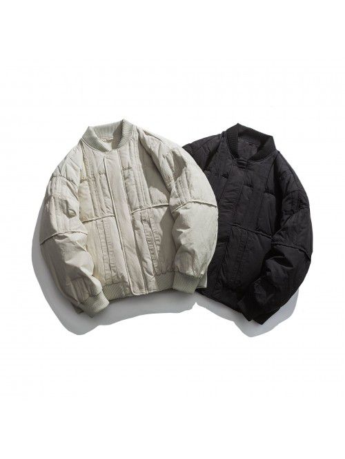 White duck down flight jacket, men's minimalist do...