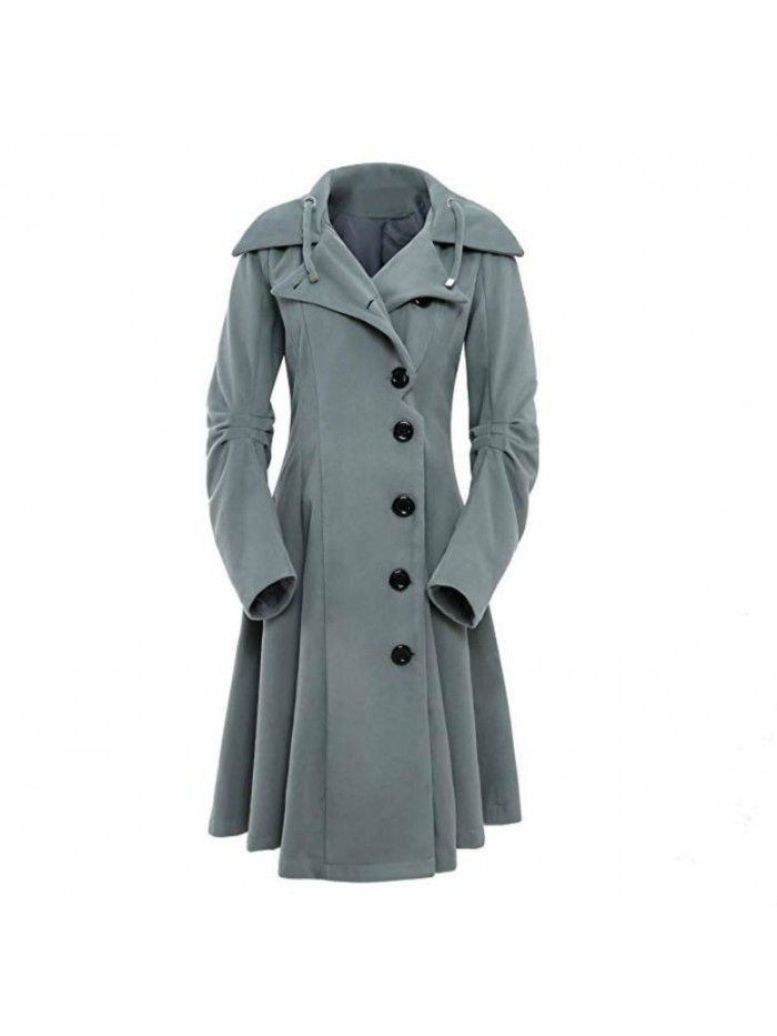 Irregular hem double-sided woolen coat windbreaker for women 