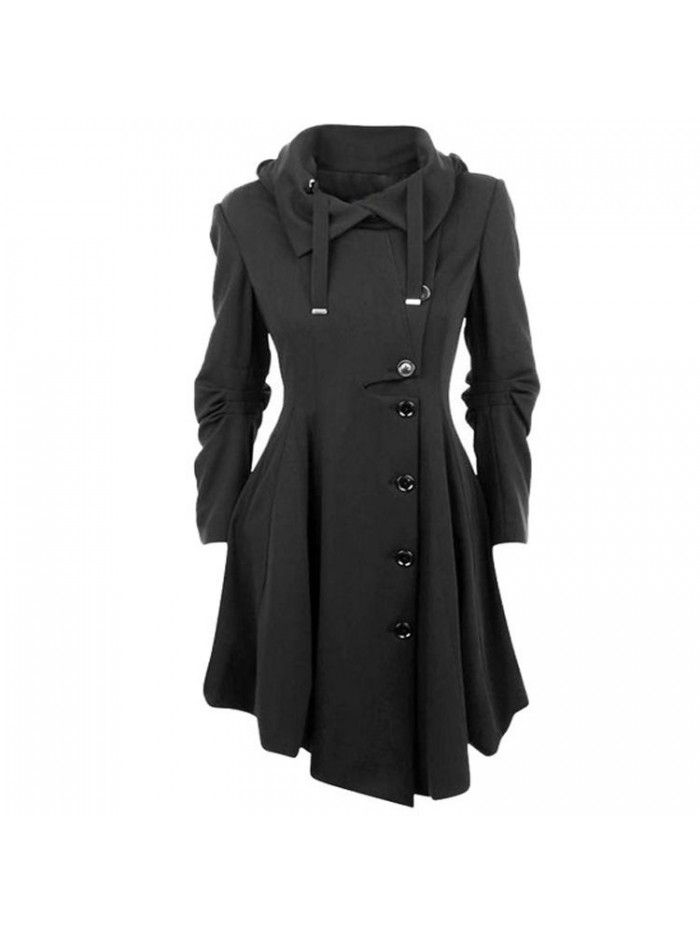 Irregular hem double-sided woolen coat windbreaker for women 