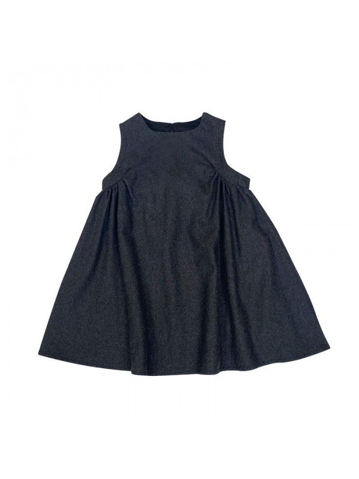 Girls' Korean version dress autumn new children's vest princess skirt knitted top baby clothes 