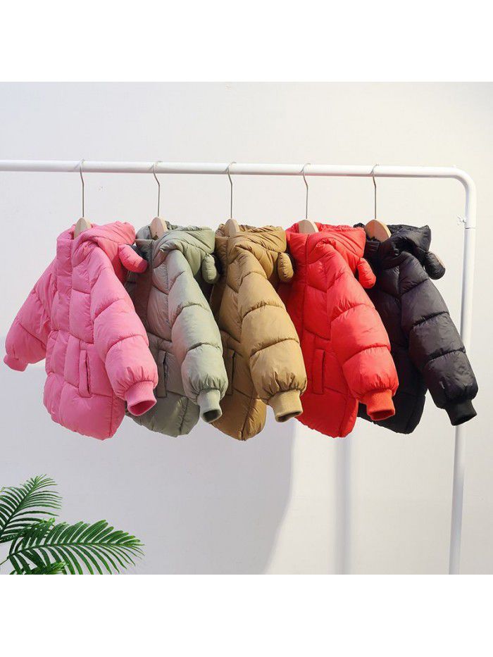 Children's clothing, children's down cotton jacket, thickened short style, boys and girls, and children's winter coat