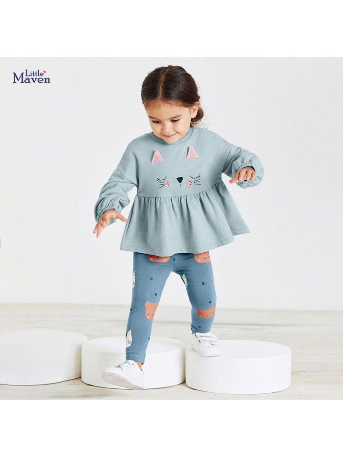 Autumn Girls' Sweater Set Cute Long sleeved Children's Set Long Pants Set