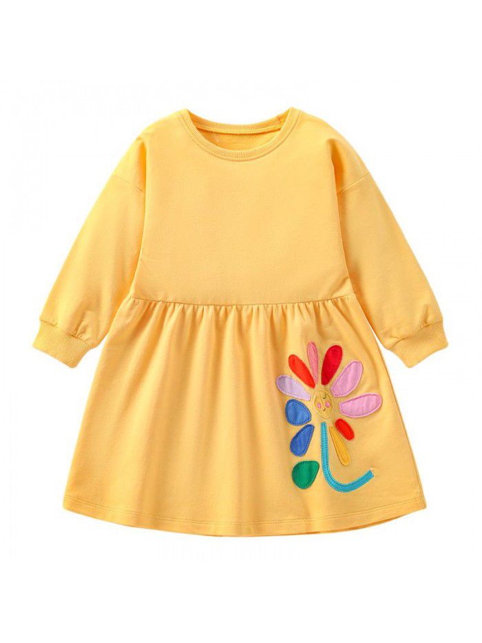 Children's dress, autumn and winter new children's dress, knitted long sleeved girl's dress