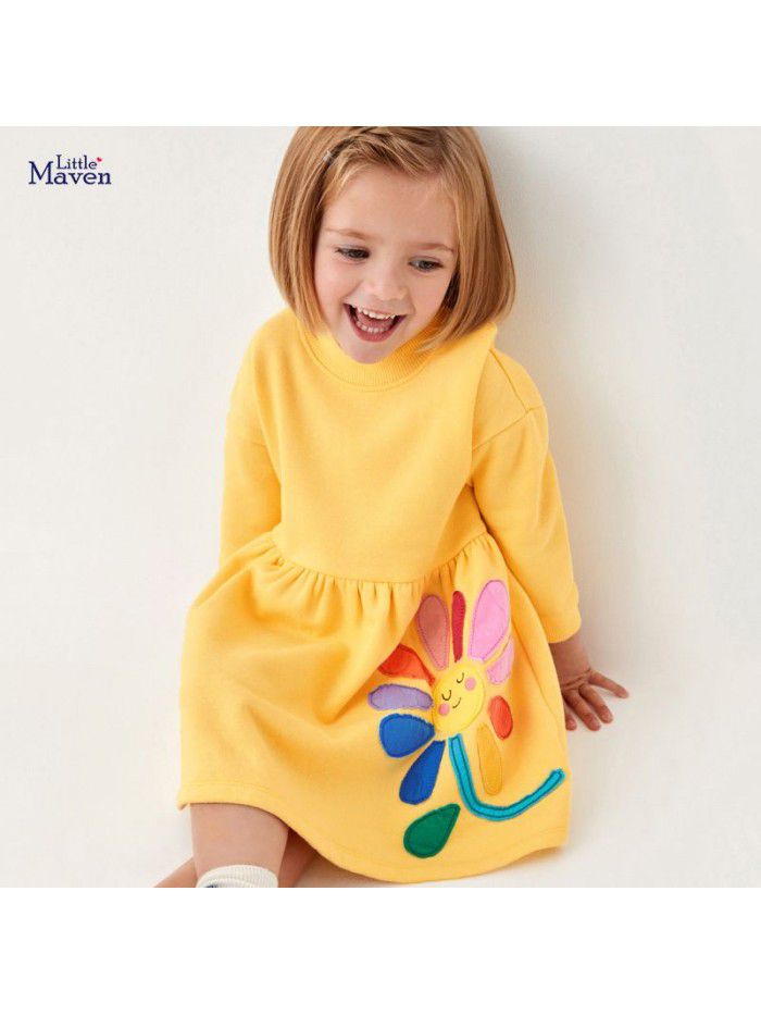 Children's dress, autumn and winter new children's dress, knitted long sleeved girl's dress