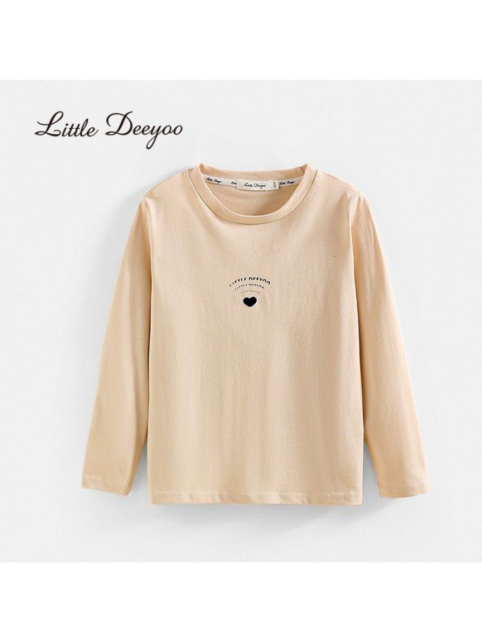 Girls Long sleeved T-shirt Spring and Autumn New Children's Pure Cotton Bottom Shirt Girls Loose Round Neck Inner Layup Top