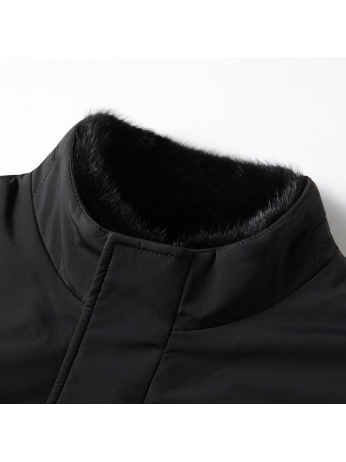 Men's fur winter thickened detachable golden mink inner liner fur integrated middle-aged and young mink leaders overcome