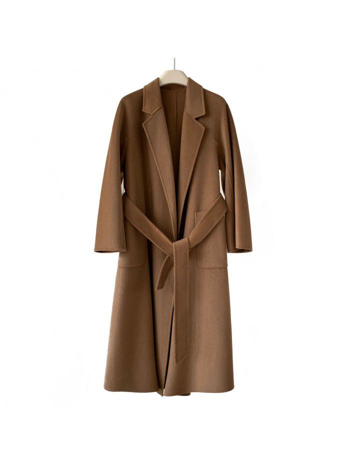 Bathrobe cashmere coat for women, double-sided cashmere classic woolen coat for women