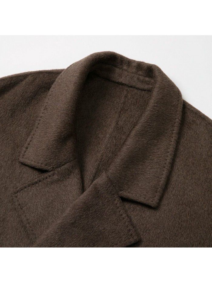 Coat made of mulberry silk and wool, coat made of wool, coat made of women's camel wool, double-sided fabric