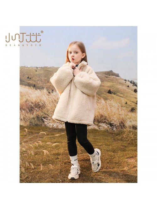 Girls' Winter New Lamb Wool Coat Children's Autumn...