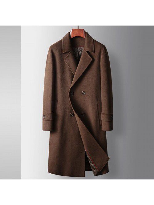 Men's coat autumn and winter long double breasted ...