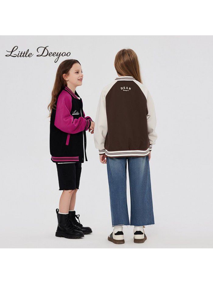 New autumn coat for children's casual baseball suit for big girls Spring and autumn loose sports jacket trend