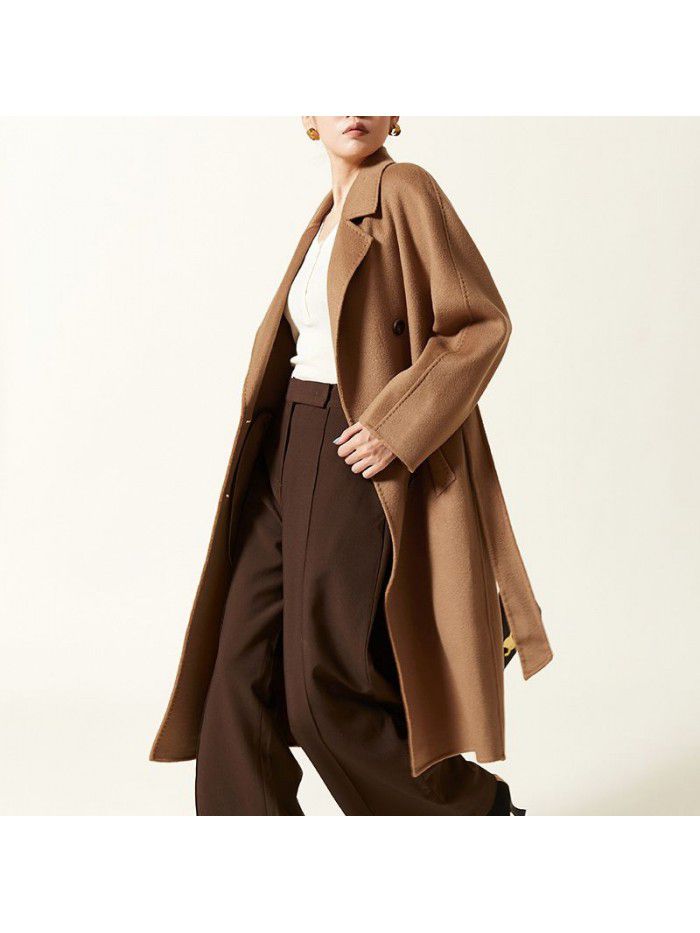 Classic double-sided cashmere coat, pure cashmere woolen coat, women's coat