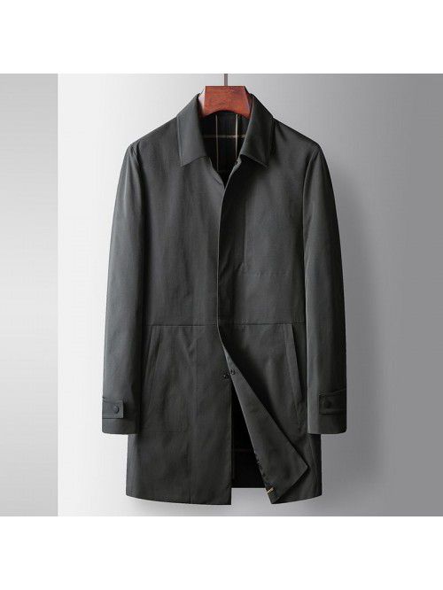 Men's Trench Spring and Autumn New Youth Light Lux...