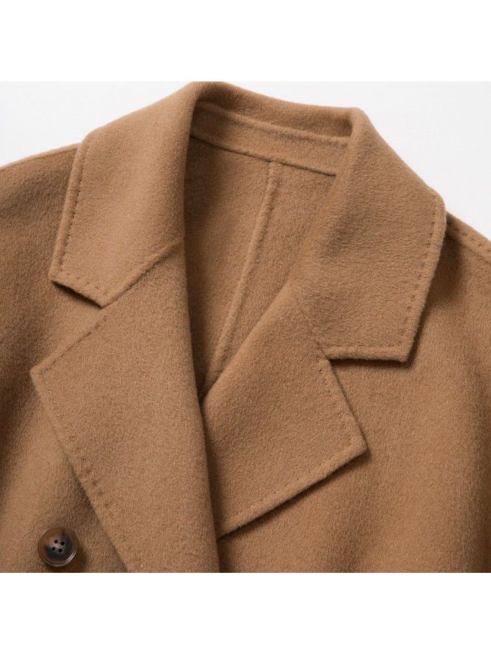 Autumn and winter new product M coat woolen coat double-sided woolen coat temperament casual double breasted coat for women