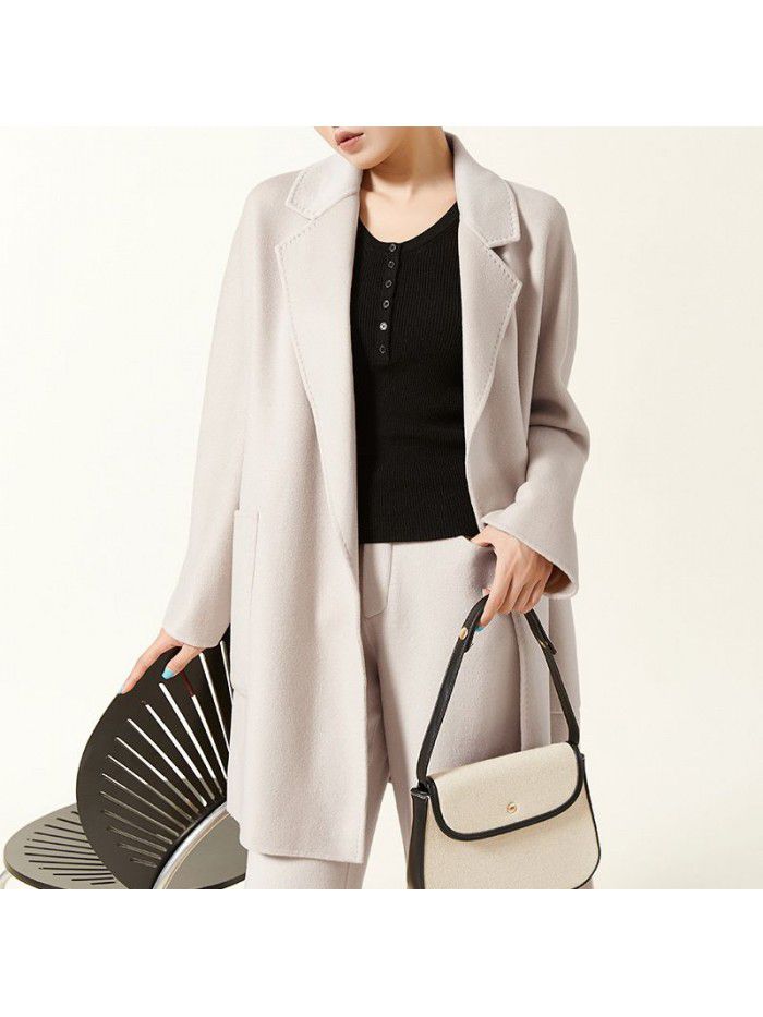 Double faced cashmere coat, woolen coat, small coat, coat, female coat