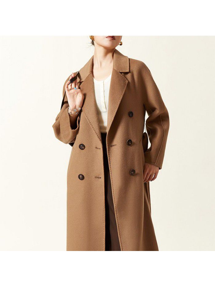 Classic double-sided cashmere coat, pure cashmere woolen coat, women's coat