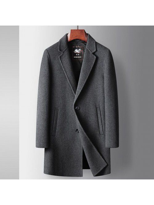 Men's coat, autumn and winter double-sided woolen ...