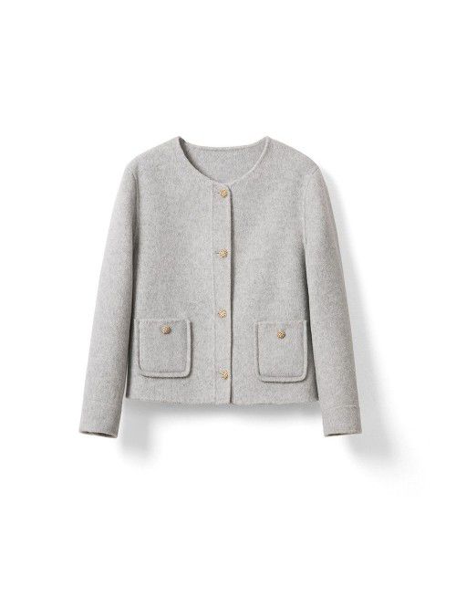 Autumn and winter cashmere coat, double-sided wool...