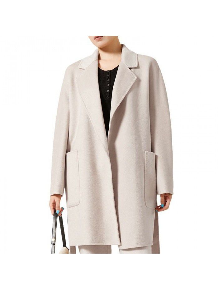 Double faced cashmere coat, woolen coat, small coat, coat, female coat