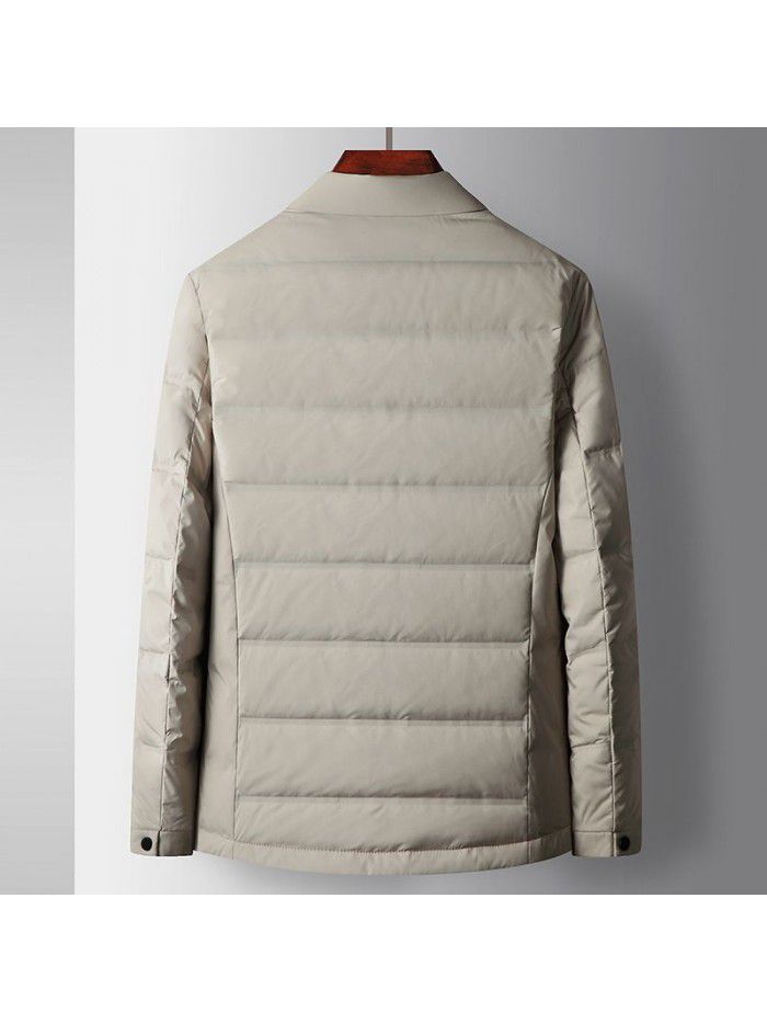 Men's down jacket for autumn and winter, youth shirt version, warm and lightweight business down jacket trend