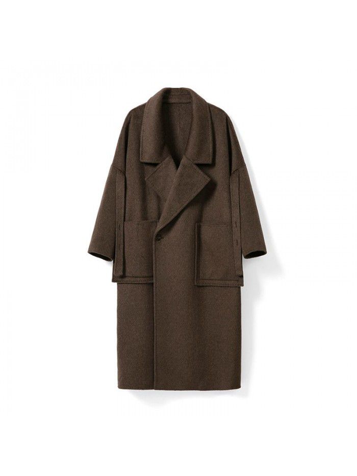 Coat made of mulberry silk and wool, coat made of wool, coat made of women's camel wool, double-sided fabric